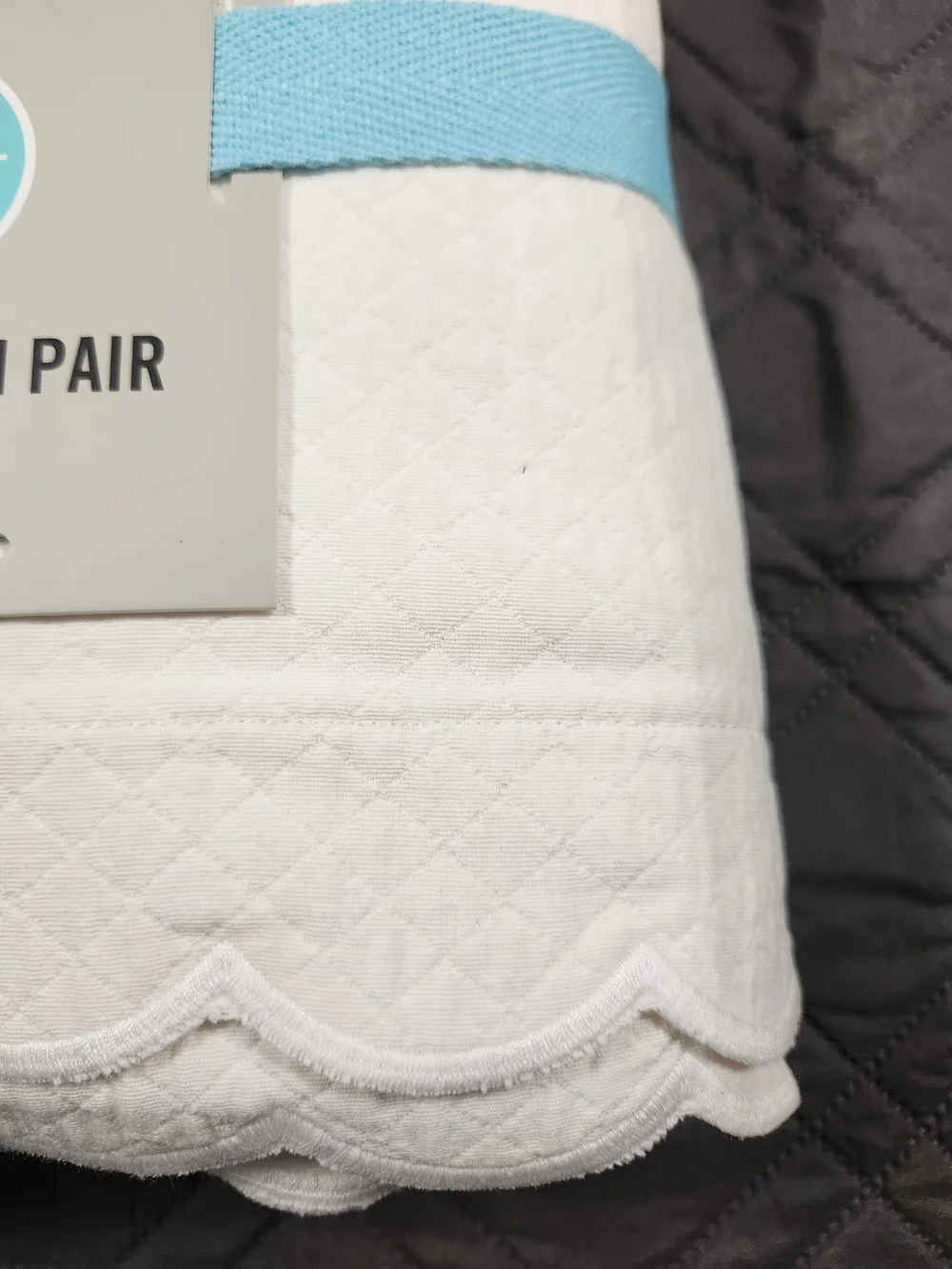 Martha Stewart White Cotton Sham Pair 26 in x 26 in (66 cm x 66 cm).